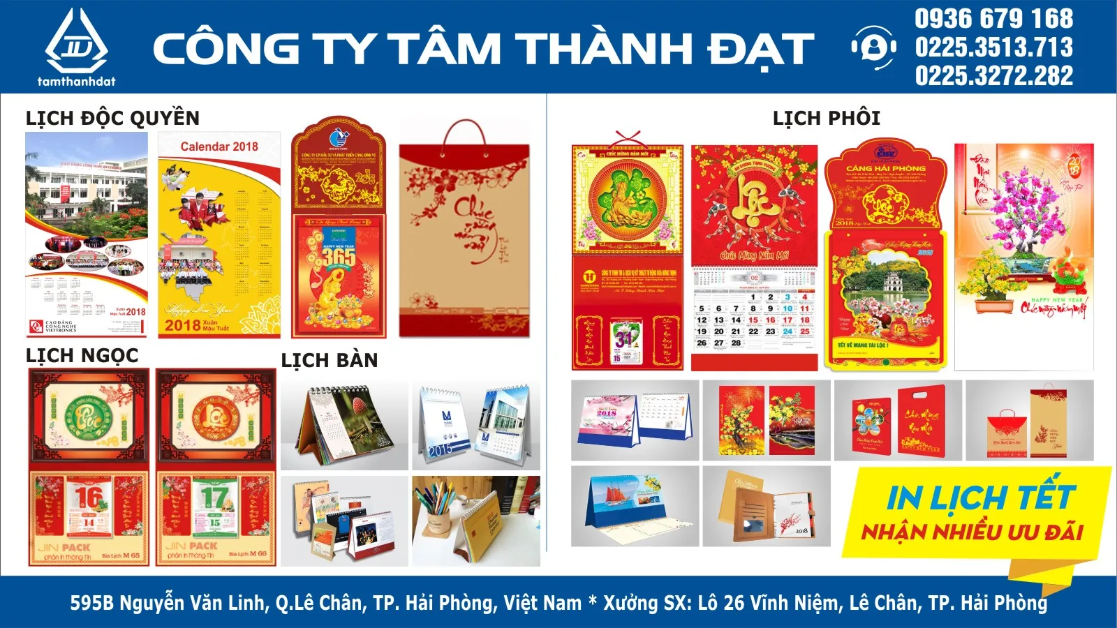 Đặt in lịch Tết tại Hải Phòng