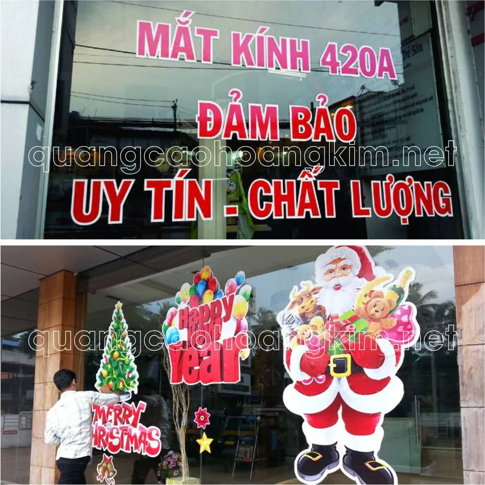 Trang trí decal chữ dán kính